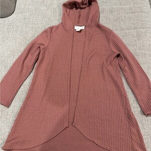 Kids Hooded Cardigan in Mauve